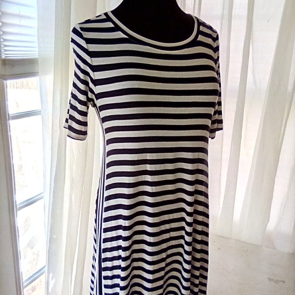 2 - - Casual dress from Loft,size small black and white stripes B1